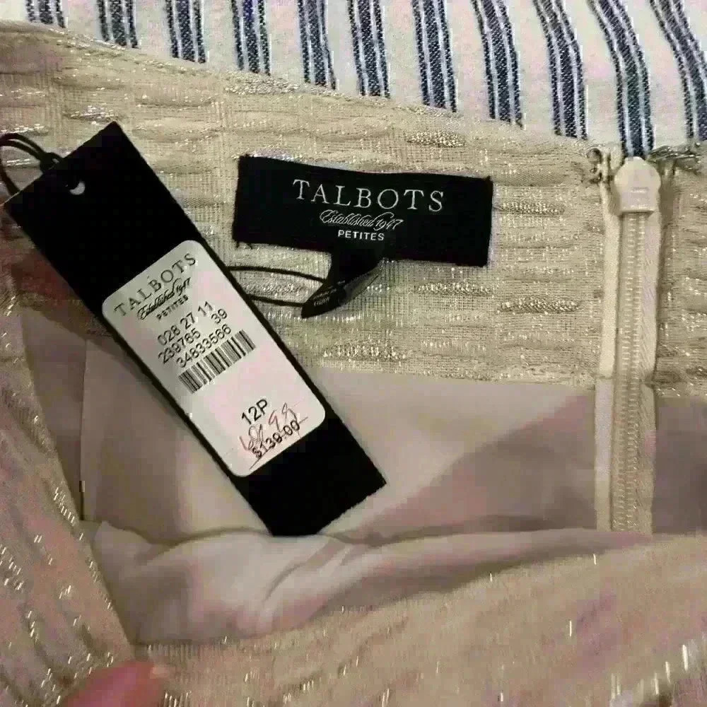 Talbots gold sparkle skirt, new with tags       - Picture 2 of 7